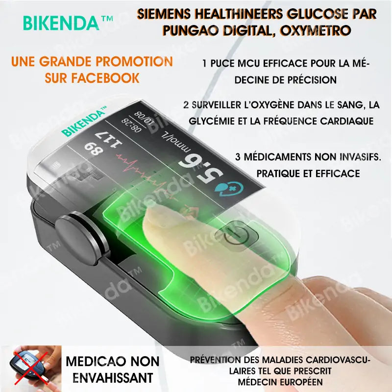 Bikenda™ Mètre de Glycémie Intelligent au Laser Non-Invasif – Nouvelle Génération